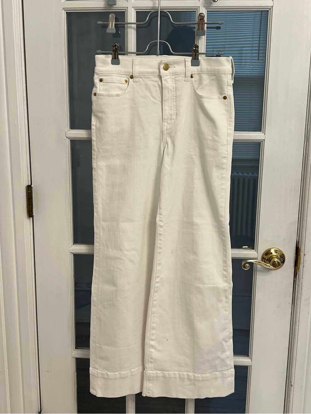 J. CREW Women's White 1996 High-Rise Denim Trouser Jeans Size 25P